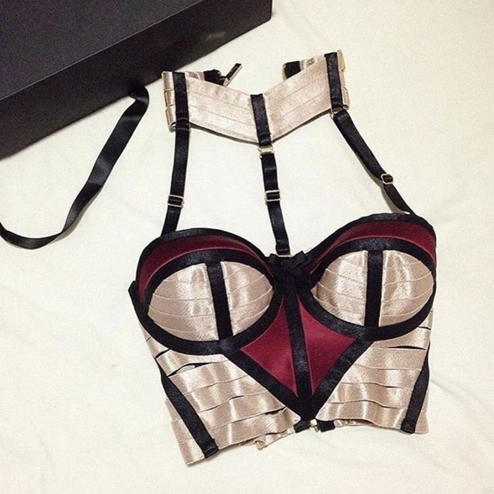 NWT Bordelle Minerva Bodice Bra Bordeaux